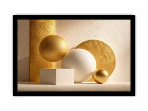 minimal gold geometric abstract Canvas Print luxury neutral modern canvas shapes