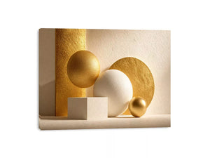 minimal gold geometric abstract Canvas Print luxury neutral modern canvas shapes