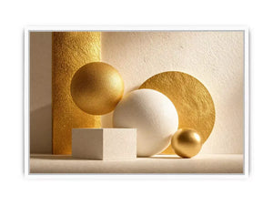 minimal gold geometric abstract Canvas Print luxury neutral modern canvas shapes