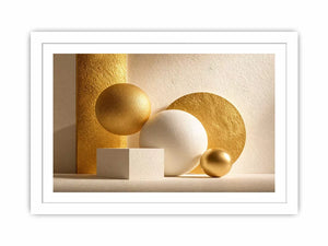 minimal gold geometric abstract Canvas Print luxury neutral modern canvas shapes