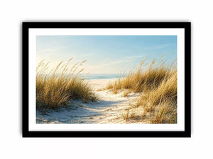 coastal dunes beach path landscape Canvas Print soft neutral ocean canvas decor
