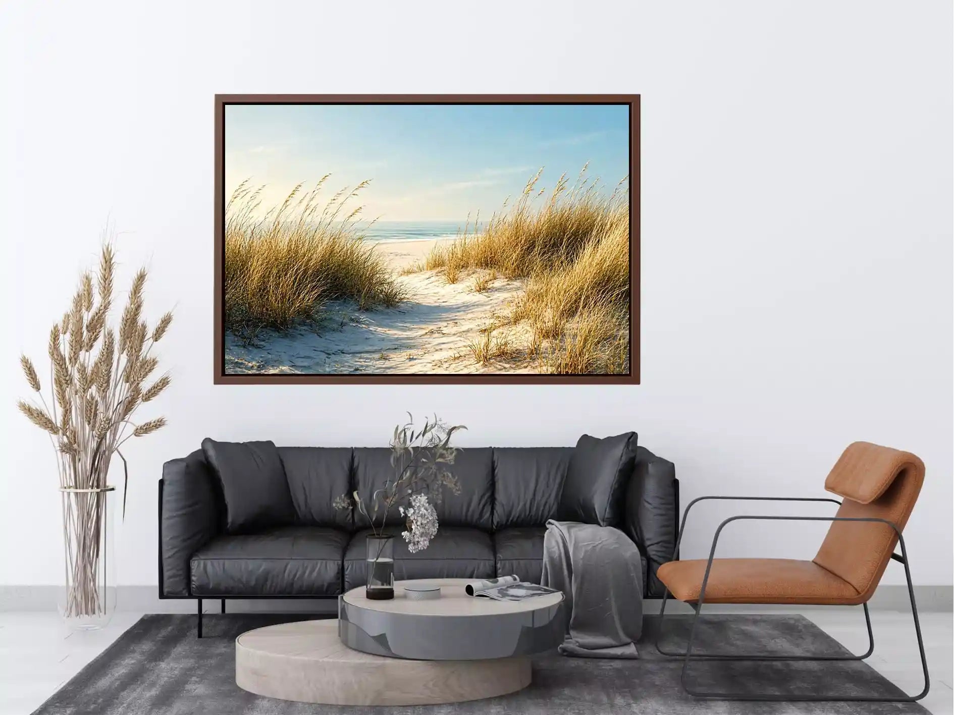 coastal dunes beach path landscape Canvas Print soft neutral ocean canvas decor