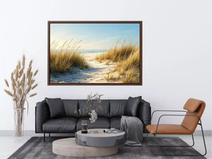 coastal dunes beach path landscape Canvas Print soft neutral ocean canvas decor