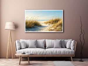 coastal dunes beach path landscape Canvas Print soft neutral ocean canvas decor