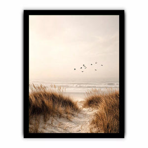 minimal coastal birds beach dunes neutral Canvas Print calm ocean canvas decor
