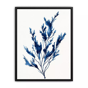minimal blue botanical watercolor leaf modern neutral Canvas Print canvas