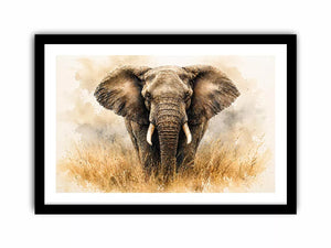 minimal elephant watercolor wildlife Canvas Print neutral safari canvas