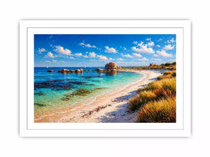 impressionist coastal beach ocean turquoise water Canvas Print canvas