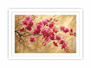 pink orchid floral Canvas Print textured elegant botanical canvas