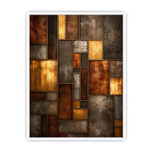 industrial abstract Canvas Print metal texture, geometric rustic panel artwork, modern industrial Canvas Print, metallic abstract wall decor, textured geometric art print