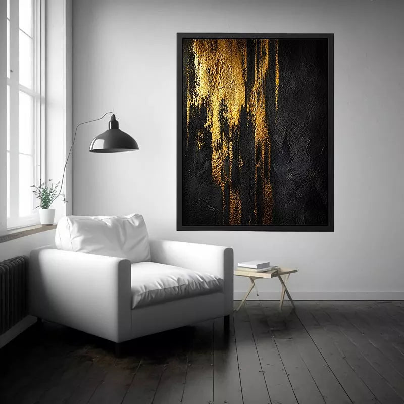 abstract gold texture Canvas Print, black gold modern Canvas Print, luxury textured abstract artwork, metallic gold wall decor, bold abstract texture painting