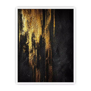 abstract gold texture wall art, black gold modern canvas print, luxury textured abstract artwork, metallic gold wall decor, bold abstract texture painting