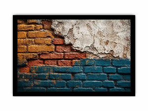 rustic brick Canvas Print texture, urban wall texture Canvas Print, distressed painted brick artwork, industrial wall decor texture, colorful brick abstract art