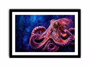 octopus Canvas Print modern ocean canvas, vibrant octopus painting detailed texture artwork, marine life canvas bold sea creature decor, underwater octopus artwork premium design