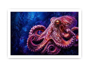 octopus Canvas Print modern ocean canvas, vibrant octopus painting detailed texture artwork, marine life canvas bold sea creature decor, underwater octopus artwork premium design