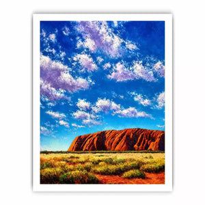 desert rock mountain landscape colorful sky canvas Canvas Print