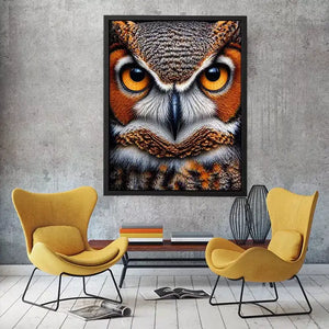 owl close up portrait intense eyes wildlife canvas Canvas Print
