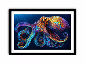 colorful octopus abstract ocean vibrant canvas Canvas Print