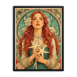 art nouveau woman portrait Canvas Print pastel vintage feminine canvas decor