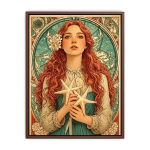 art nouveau woman portrait Canvas Print pastel vintage feminine canvas decor