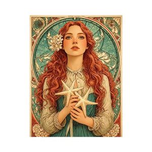 art nouveau woman portrait Canvas Print pastel vintage feminine canvas decor