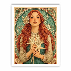 art nouveau woman portrait Canvas Print pastel vintage feminine canvas decor
