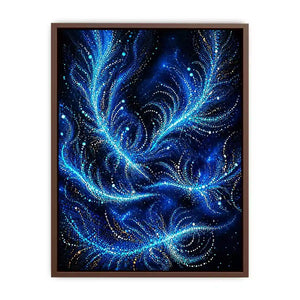 abstract blue light flow Canvas Print cosmic glowing canvas modern decor