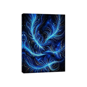 abstract blue light flow Canvas Print cosmic glowing canvas modern decor