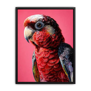 modern parrot portrait Canvas Print vibrant red bird canvas tropical decor