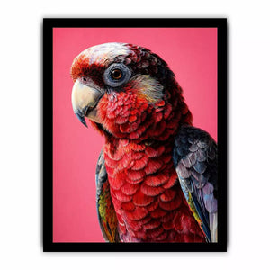 modern parrot portrait Canvas Print vibrant red bird canvas tropical decor