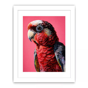 modern parrot portrait Canvas Print vibrant red bird canvas tropical decor