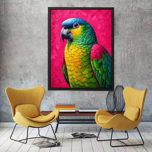 colorful parrot painting Canvas Print tropical vibrant bird canvas decor