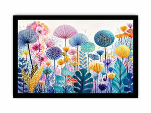 abstract botanical flowers Canvas Print colorful modern floral canvas decor