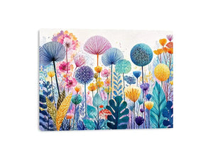 abstract botanical flowers Canvas Print colorful modern floral canvas decor