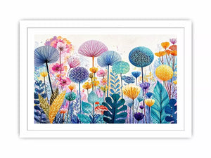 abstract botanical flowers Canvas Print colorful modern floral canvas decor