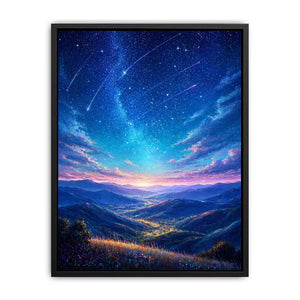 starry valley landscape Canvas Print dreamy night sky canvas decor