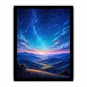 starry valley landscape Canvas Print dreamy night sky canvas decor