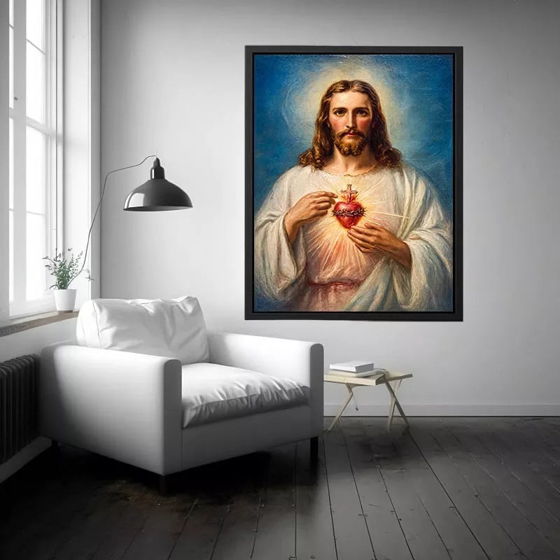 Sacred Heart of Jesus Christ painting canvas Canvas Print