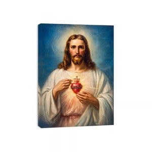 Sacred Heart of Jesus Christ painting canvas Canvas Print