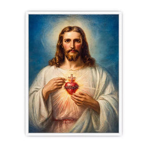 Sacred Heart of Jesus Christ painting canvas Canvas Print