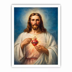 Sacred Heart of Jesus Christ painting canvas Canvas Print
