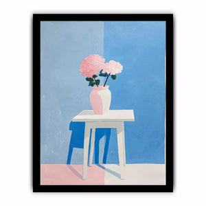 minimalist pastel floral vase painting canvas Canvas Print modern scandinavian decor