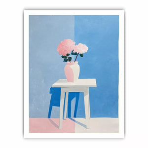 minimalist pastel floral vase painting canvas Canvas Print modern scandinavian decor