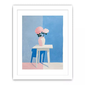 minimalist pastel floral vase painting canvas Canvas Print modern scandinavian decor
