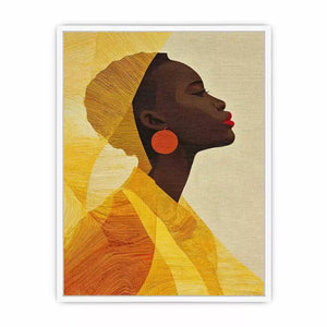 Modern African woman portrait in yellow tones canvas Canvas Print