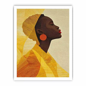 Modern African woman portrait in yellow tones canvas Canvas Print