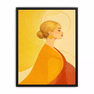Minimalist golden woman portrait modern canvas Canvas Print