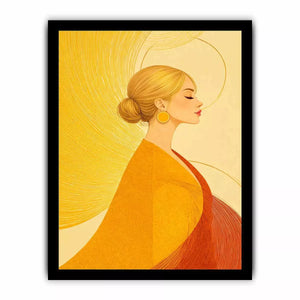 Minimalist golden woman portrait modern canvas Canvas Print