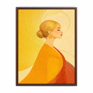 Minimalist golden woman portrait modern canvas Canvas Print