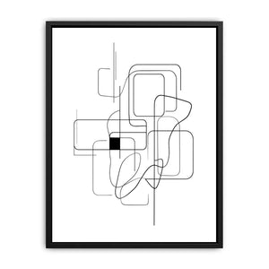 Minimalist abstract black line art geometric canvas Canvas Print